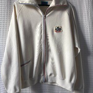 Vintage Goldwin off-white men's track jacket made in Japan Pebble Beach patch XL